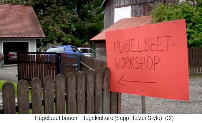 Taller de bancal de
                  colina con Sepp Holzer en Austria 01, el letrero
