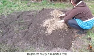 Construction of a
                    hillbed near Biogartenreich 23: Straw mulch on it 1