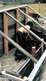 Das
                          B�schungstreibhaus von Oehler mit dem
                          Kaltluftgraben