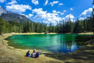 Shallow shores at the Green
                    Lake in Trag�ss, Styria, Austria