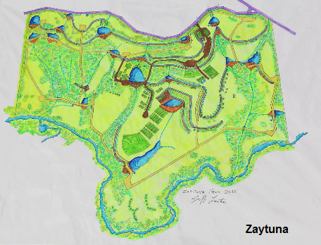 Das
                  Permakultur-Forschungsinstitut Zaytuna-Farm in
                  Australien, Plan