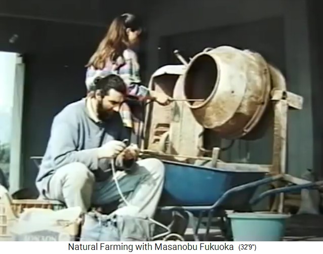 Seedballs made with a concrete mixer:
                    the concrete mixer is washed out with high-pressure
                    cleaner
