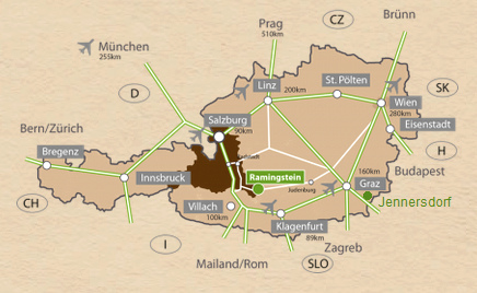 Karte 02 von �sterreich mit
                  Ramingstein und Jennersdorf