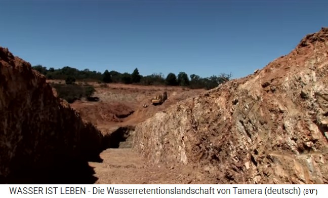 Tamera (Portugal), Bau von See 1,
                    der Graben f�r den Damm