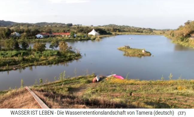 Tamera (Portugal) con el lago 1,
                    el centro con la isla