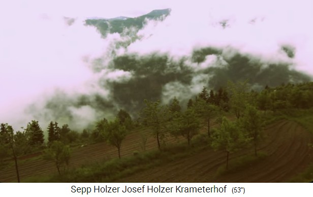 Krameterhof: Obstb�ume und brache, von
                    Schweinen beackerte und vorbereitete Felder