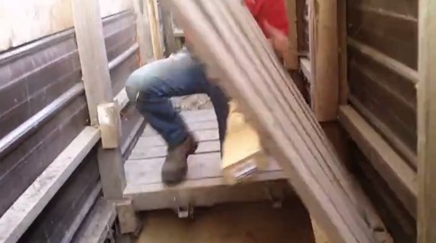 El
                                piso en la granja es partido en sectores
                                que son elevables