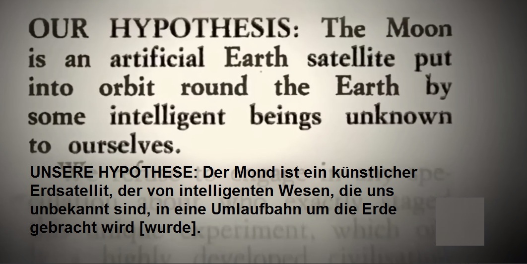 Vassijn und
                      Scherbakow 1970 im Sputnik-Magazin haben eine
                      klare These: Der Mond ist ein Kunstball und wurde
                      von unbekannten Wesen in die Umlaufbahn gebracht