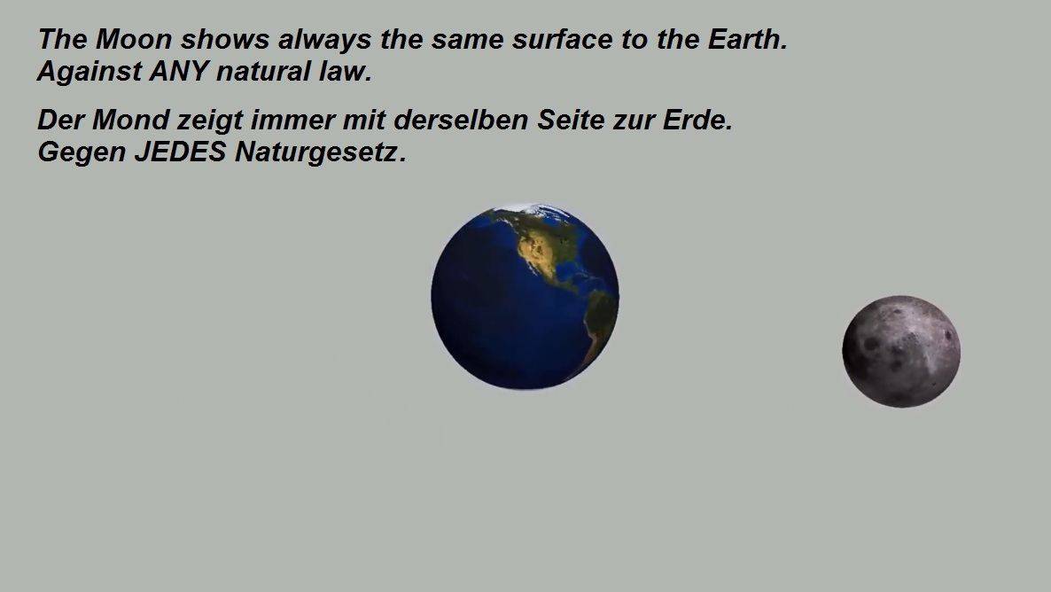 La Lune FAUSSE montre toujours
                        le M�ME c�t� vers la Terre - c'est une
                        impossibilit� naturelle