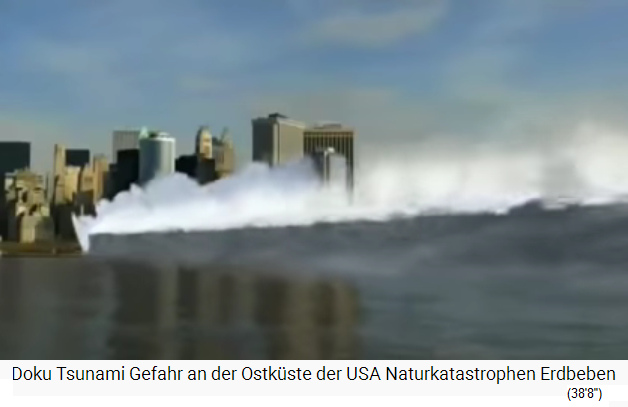 Trickfilm: New York Lower Manhattan
                    mit Tsunami