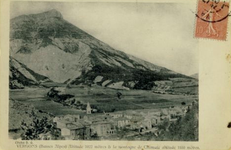 Vergons um 1910 - der Berg ist praktisch
                  OHNE Wald