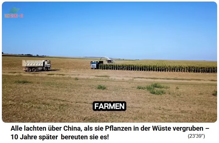 Die chinesische Bev�lkerung verwandelt nun mit
                    dem neuen Wissen �de Fl�chen selber in Farmen