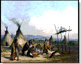 Indianerzelte der Prrie-Indianer in den
                          "USA"