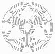 Kornkreis: Planetarisches Kreis-Mandala mit
                    Pyramide -- crop circle: planetary circle mandala
                    with pyramid