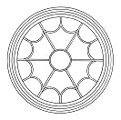 Ventana de rueda en la
                                iglesia a Astorga