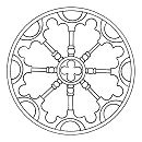 Ventana de rueda en la catedral de
                                Burgos