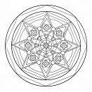 Mandala de roseta de estrella en la
                                catedral de Burgos, c�pula