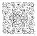 Mandala de roseta en un cuadro
                                terroso, catedral de Clermont-Ferrand