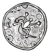 Abor�genes australianos: M�ndala del
                            esp�ritu de tierra, fuerza de serpientes