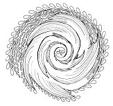 M�ndala de energ�a: Torbellino de
                            origen con peces en forma de yin y yang