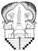 M�ndala de las esfinges con camino de
                            conocimiento en 7 grados