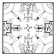 M�ndala de los ind�genas de Navajo:
                            Orden del mundo en un imagen en arena