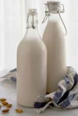 Milk in milk
                glass bottles