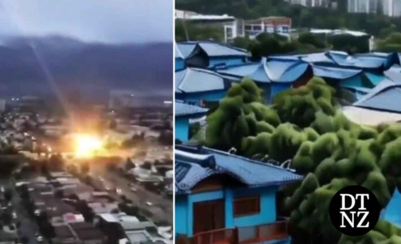 Macul in Chile
                      2024: Der Laserstrahl einer Boeing-Laserdrohne
                      z�ndet H�user an, Aufnahme einer WebCam [1] -
                      China am 11.1.2025: Blaue D�cher sind immer mehr
                      gefragt - als Abwehr von Laser-Energiewaffen (!)
                      [1]