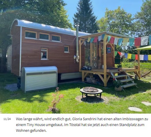 Schweiz
                              T�sstal (Kanton Z�rich): Ein Imbisswagen
                              wurde zu einem Tiny House umgebaut - Frau
                              Sandrini
