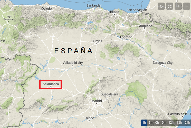 Karte von Spanien
                    mit Salamanca