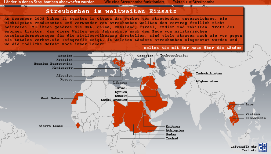 Steubombeneinsatz, Weltkarte 2008