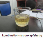 Bicarbonato de sodio con vinagre de manzana en 1 vaso de agua, el champán curativo con un pH 7,3 en todo el cuerpo
