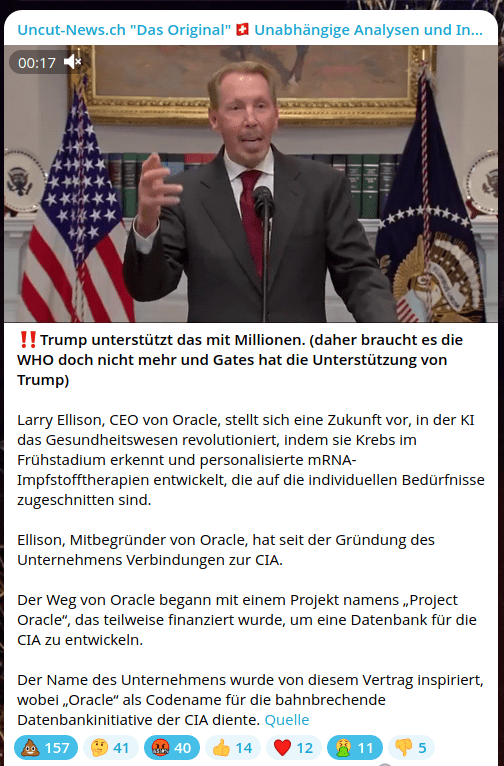 Krimineller Trump finanziert die
                            "Krebsimpfung" mit Bill Gates OHNE
                            WHO