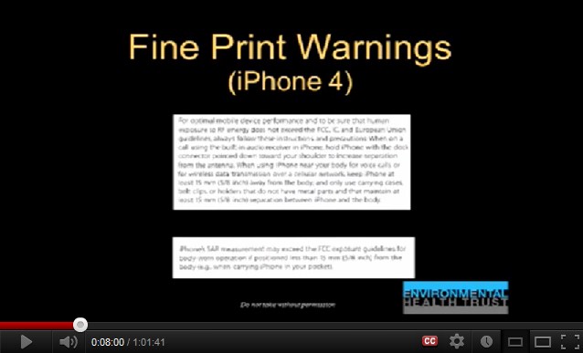 Die
              i-Phone-Warnung: mit 15 mm Abstand vom Körper tragen