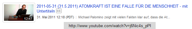 Vortrag von Michael Palomino (Film von
                        2011): Die Atomkraft ist eine Falle f�r die
                        Menschheit