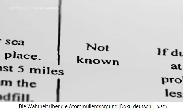 Documents: The depth of the nuclear waste dump is
                  partly unknown: "not known"