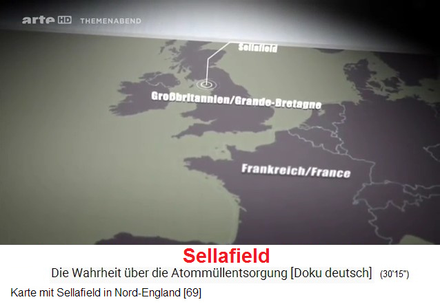 Karte mit Sellafield in Nord-England