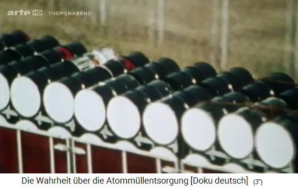 Steel barrels with nuclear waste on a truck