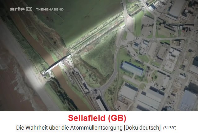 Das radioaktive Abwasserrohr der
                  Atomm�llwiederaufbereitungsanlage von Sellafield vor
                  dem Eintauchen auf den Meeresgrund, Luftaufnahme