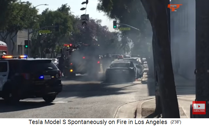 Feuerwehr in Los Angeles muss Tesla
                  löschen, 18.6.2018