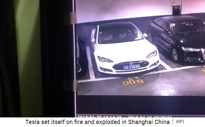 Shanghai, Tesla brennt in Tiefgarage 22.4.2019:
                    Erste Rauchentwicklung hinten 02