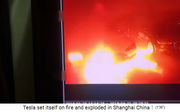 Shanghai, Tesla brennt
                    in Tiefgarage 22.4.2019: Vollbrand 02