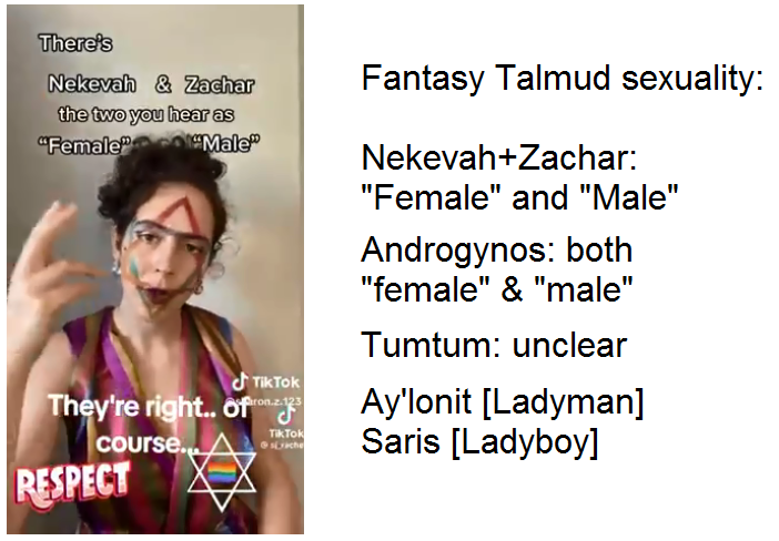 Fantasie-Talmud mit
                          LGBTQ-Woke-Wahn am 12.4.2024: Die Basis f�r
                          den Woke-LGBTQ-Wahn ist der Fantasie-Talmud,
                          der 6 Geschlechter angibt: 12.4.2024: Der
                          Fantasie-Talmud unterscheidet 6 Geschlechter -
                          die Basis f�r den Woke-LGBTQ-Wahn