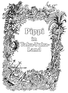 Titelblatt "Pipi in Taka-Tuka-Land"
                      mit Girlande