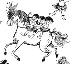 Die Taka-Tuka-Kinder auf dem Pferd