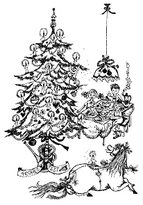 Weihnachtsfeier bei Pippi Langstrumpf mit
                      Thomas, Annika, dem Pferd und dem Affen Herr
                      Nilsson