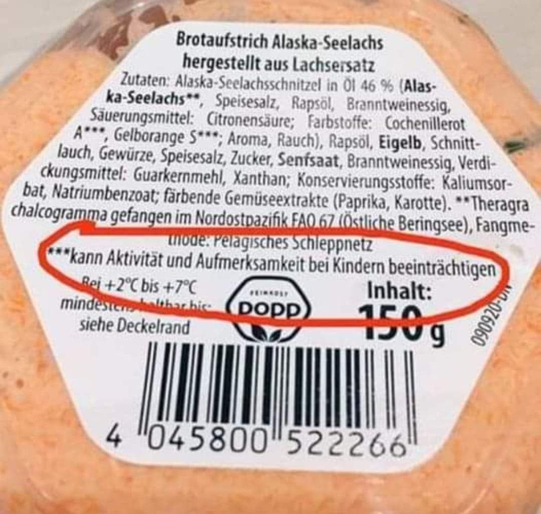 Abfallfood im 4R am
                        5.5.2024: Zuchtlachs ist hochgiftig, so dass
                        Kinder ev. nicht mehr richtig denken k�nnen