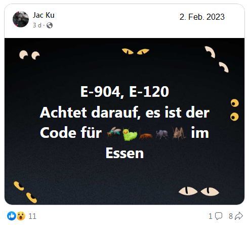 Insekten-Zus�tze: E904 und E120
