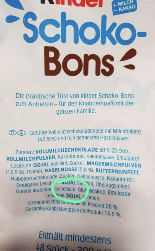 4.2.2023: L�usescheisse
                    "Schellack" in den Schokokugeln