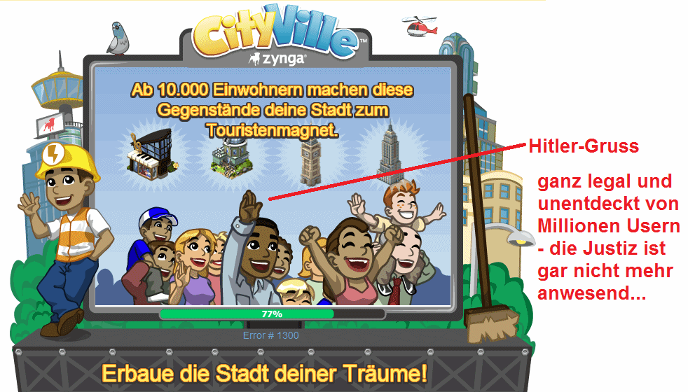 Hitlergruss bei CityVille, 2. Mai 2014